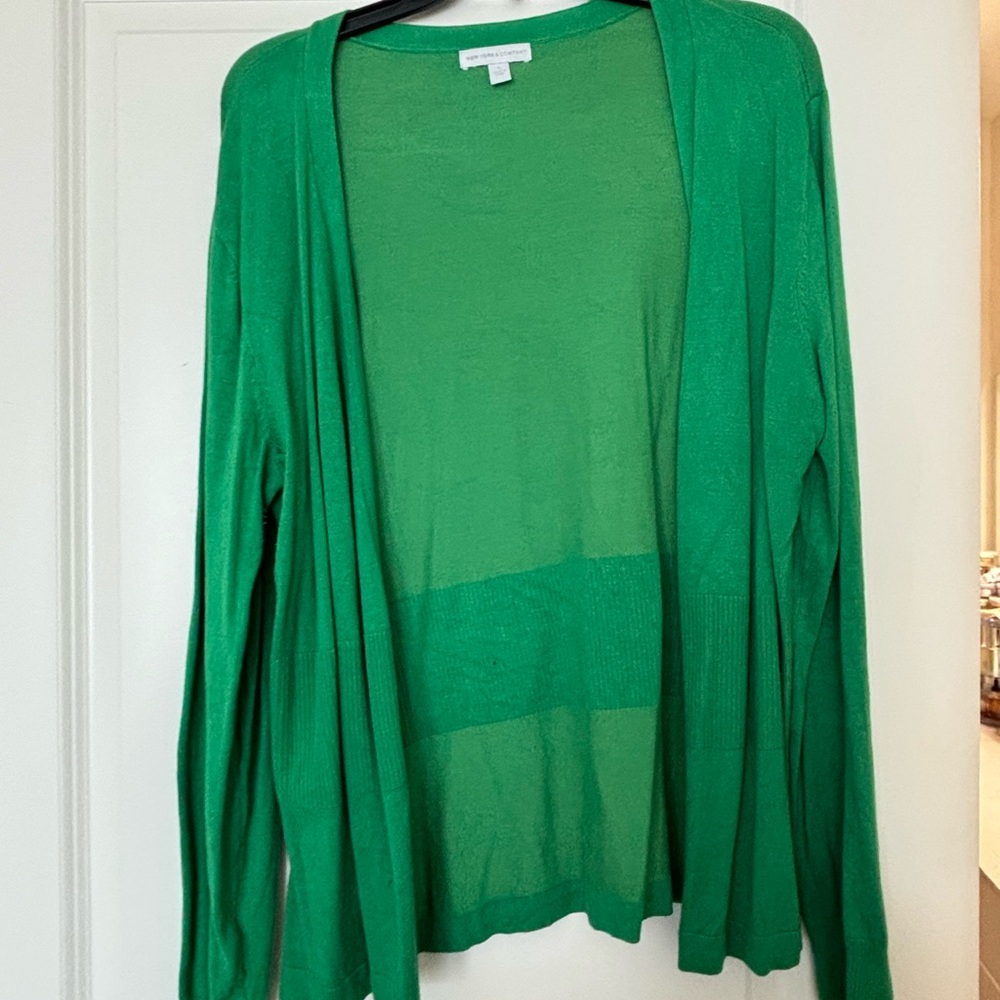 New York & Company Vibrant Green Cardigan